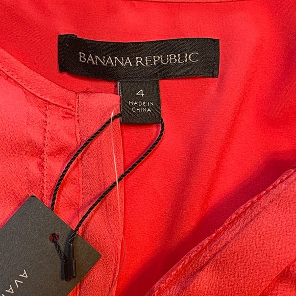 NWT Women's Banana Republic Coral Ruffle Flutter Sleeve Dress 4 MSRP $128 - Picture 5 of 7